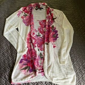 Bright floral light INC cardigan SZ M